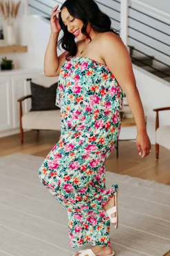 Life of the Party Floral Jumpsuit in Green