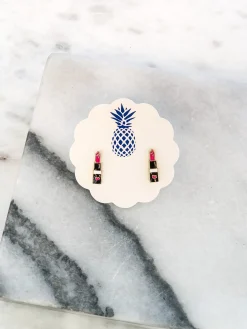 Lipstick Signature Enamel Studs by Prep Obsessed