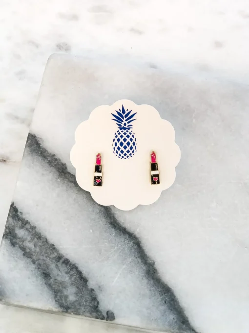 Lipstick Signature Enamel Studs by Prep Obsessed