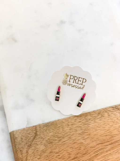 Lipstick Signature Enamel Studs by Prep Obsessed