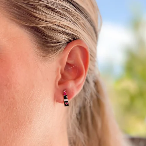 Lipstick Signature Enamel Studs by Prep Obsessed