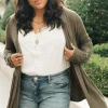 Little Bit Of Lace Cardigan In Olive