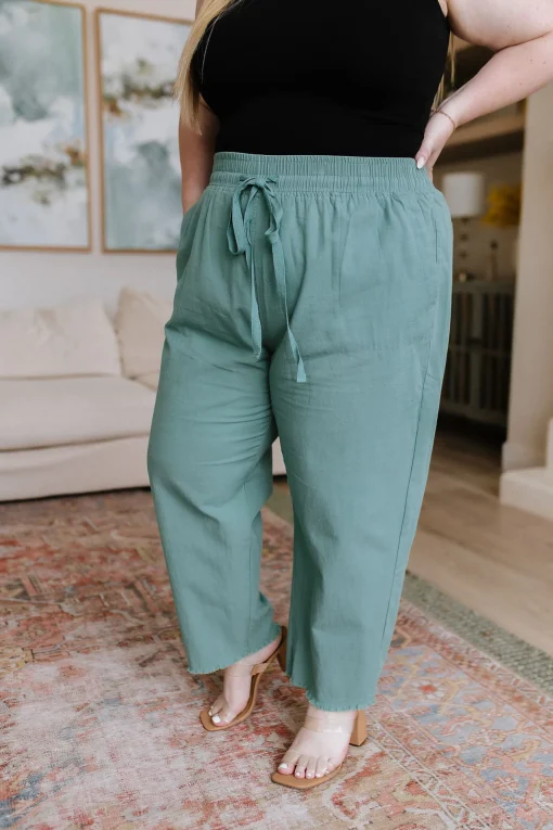 Love Me Dearly High Waisted Pants in Jade