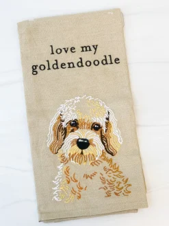 'Love My Goldendoodle' Dish Towel
