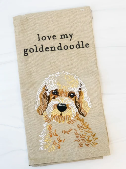 'Love My Goldendoodle' Dish Towel