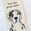 'Love My Great Dane' Dish Towel