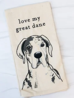 'Love My Great Dane' Dish Towel