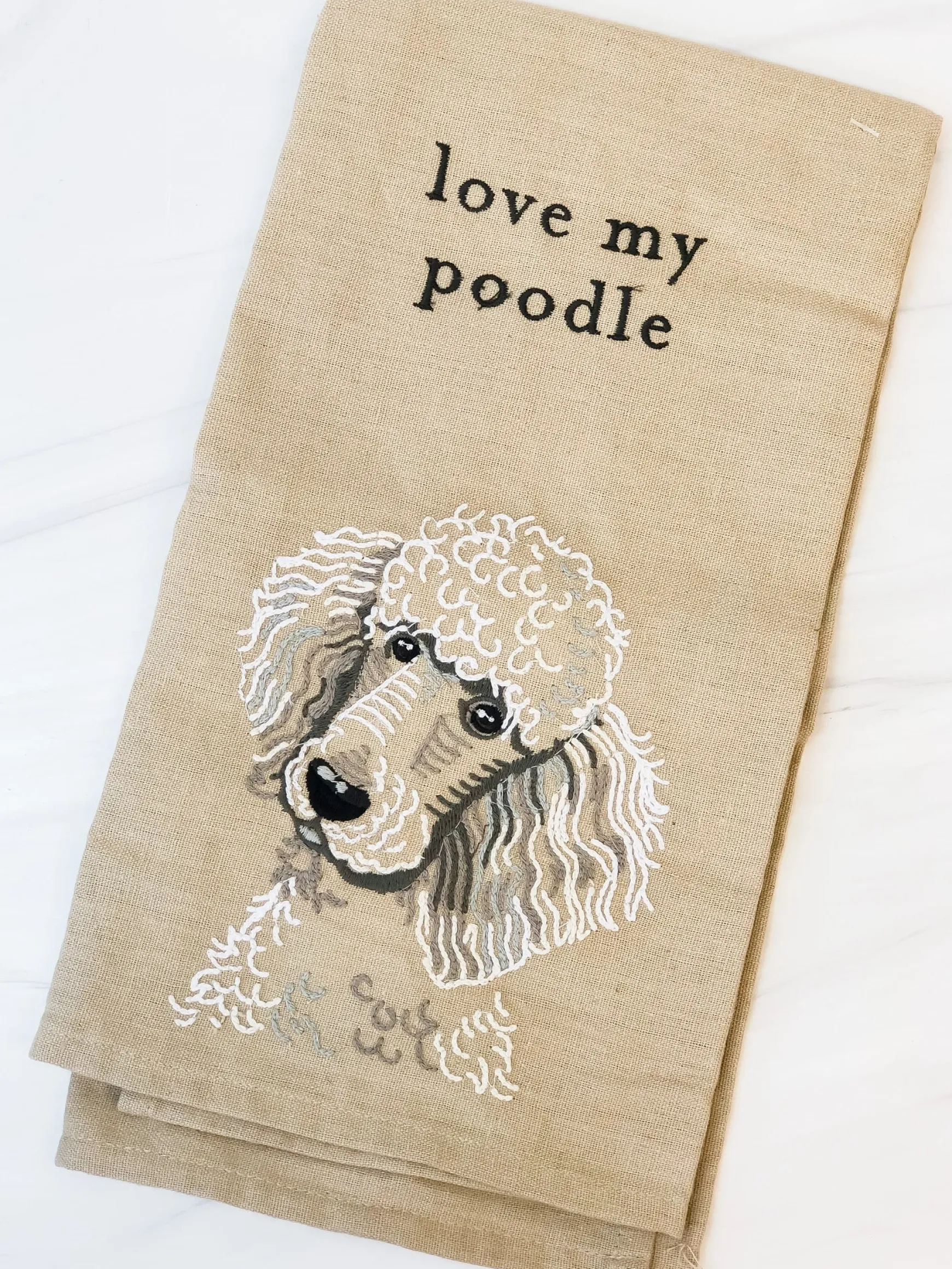 'Love My Poodle' Dish Towel