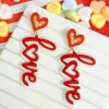 'Love' Pearl & Glitter Dangle Earrings