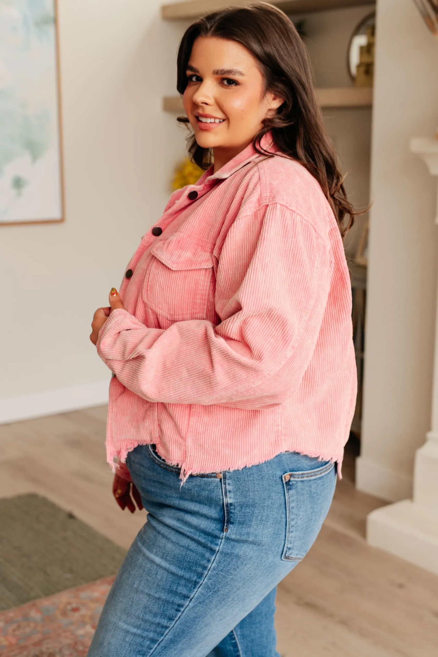 Main Stage Corduroy Jacket in Neon Pink