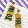 'Mardi Gras' Beaded & Rhinestone Beaded Earrings