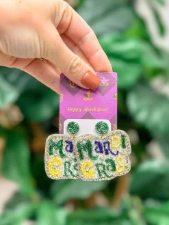 'Mardi Gras' Glitzy Statement Earrings