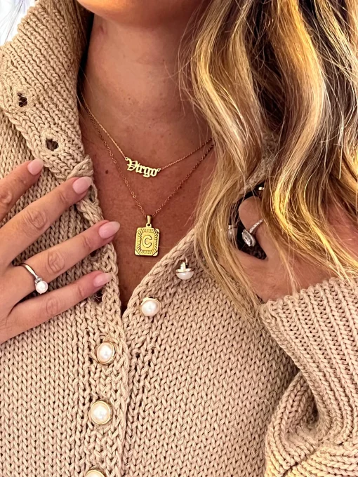 MARKET LIVE: Zodiac Nameplate Necklace (Ships in 2-3 Weeks)