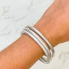 Matte Metal Bangle Set - Silver