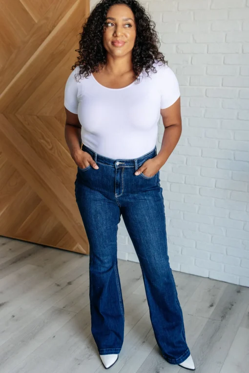 Mavis High Rise Side Seam Detail Flare Jeans by Judy Blue