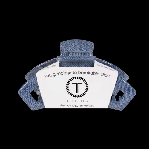Medium Teleties Open Claw Clip - Denim