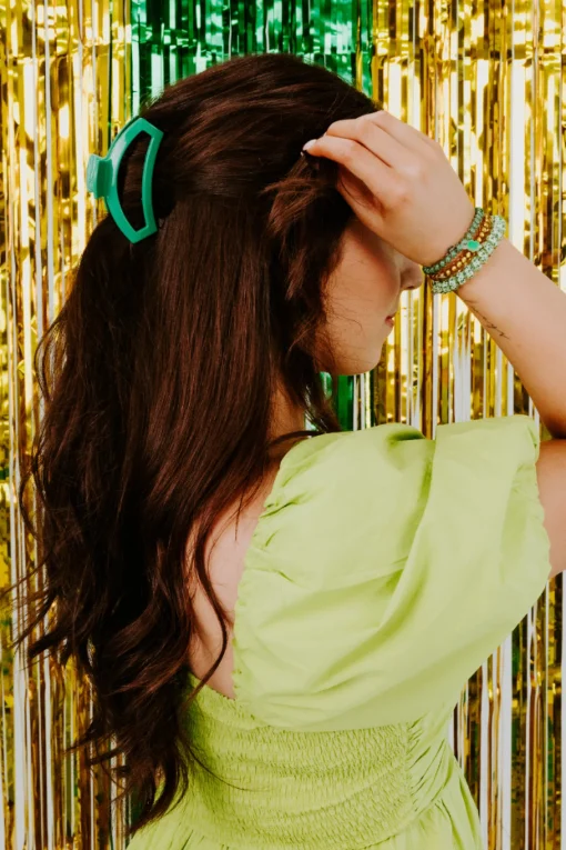 Medium Teleties Open Claw Clip - Green Come True