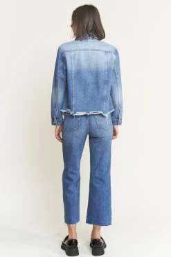 Medium Wash Oversized Denim Jacket By Mica Denim (Ships in 2-3 Weeks)