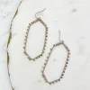Metal Studded Drop Earrings - Two Tone