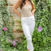 Mid-Rise Boyfriend Destroyed White Jeans by Judy Blue