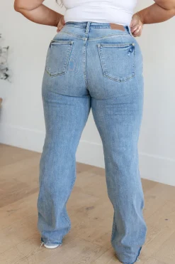 Mildred High Rise V Front Waistband Straight Jeans by Judy Blue