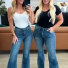 Miley High Waist Control Top Frayed Hem Flare Jeans by Judy Blue