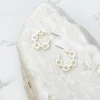 Mini Link Enamel Hoop Earrings - White