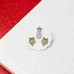 Mistletoe Signature Enamel Stud Earrings