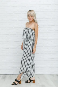 Modern Stripes Sleeveless Jumpsuit