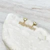 'Mom' Pearl Heart Dangle Earrings