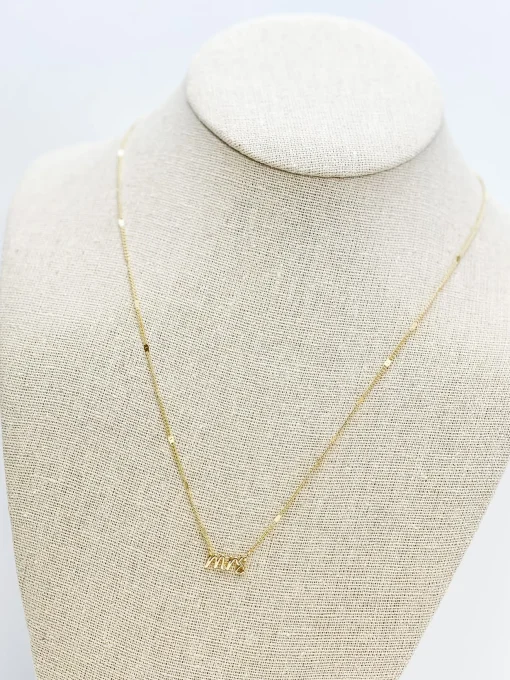 'Mrs' Pendant Necklace - Gold