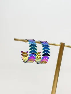 Multi Color Metal Hoop Earrings