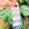 Multi-Beaded Hoop Earring Set - Blue