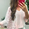 Multi-Texture Pocket Top by POL - Pink