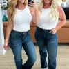 Muriel Mid Rise Control Top Classic Straight Jeans by Judy Blue