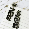 'New Year' Festive Beaded Dangle Earrings - Gold