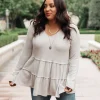 Nicely Done Tiered Top in Gray