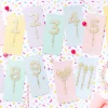 Numbers & Shapes Confetti Pearl Cake Toppers
