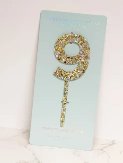 Numbers & Shapes Confetti Pearl Cake Toppers