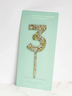 Numbers & Shapes Confetti Pearl Cake Toppers