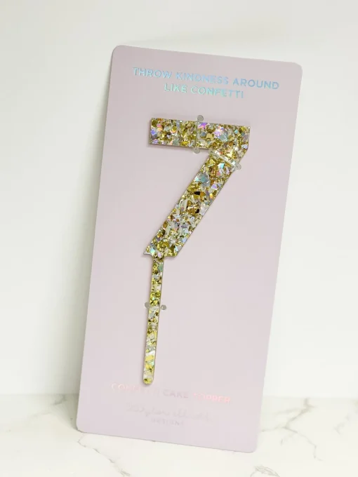 Numbers & Shapes Confetti Pearl Cake Toppers