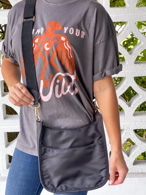 Nylon Crossbody Shoulder Bag with Removable Strap