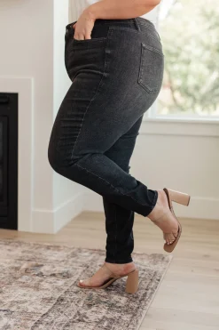 Octavia High Rise Control Top Skinny Jeans in Washed Black by Judy Blue