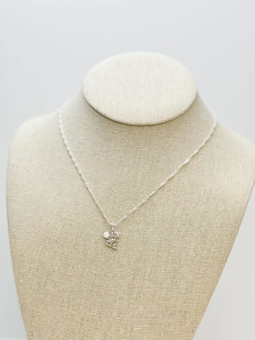 Opal Mermaid Pendant Necklace - Silver