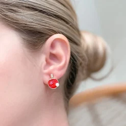 Paddle Ball Enamel Stud Earrings