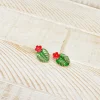 Palm Leaf & Hibiscus Stud Earrings