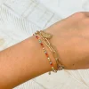 Palm Leaf Charm Link Bracelet