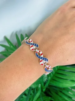 Patriotic Ribbon Magnetic Bracelet