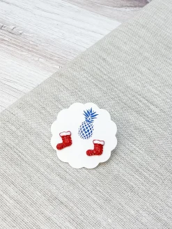Pave Red Stocking Stud Earrings