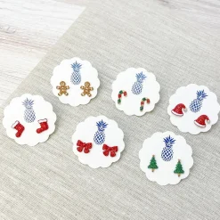 Pave Red Stocking Stud Earrings